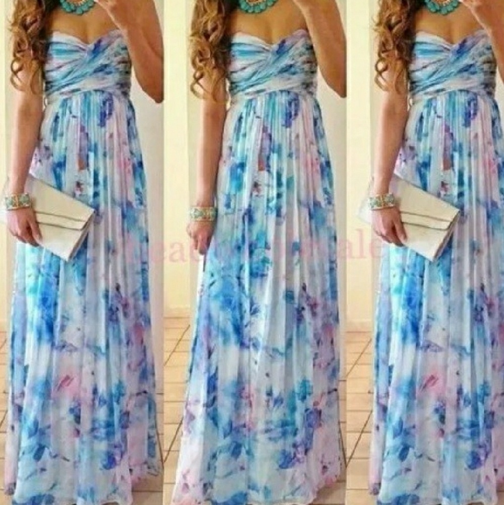 NWOT Strapless floral dress